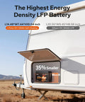 Compact 12V 320AH LiFePO4 Battery With Fast Self Heating Element For Rv Trailers Solar Setups And Marine Yachts shown in RV storage compartment.