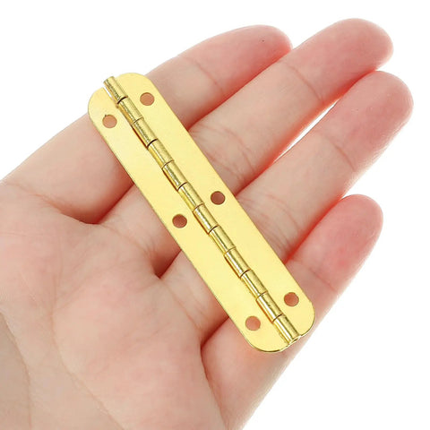 Smooth Like Butter Small Piano Hinge Kit For Jewelry Boxes, Solid Iron Continuous Hinges In Polished Silver, Includes Every Necessary Bolt, Zero Friction Swing, Totally Built Tough For Daily Grind, Woodcraft Staple in hand