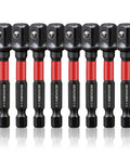 Eight Piece Impact Socket Adapter Set For Three Eighths Inch Drive With Two And A Half Inch Extension High Torque Absorbing Design