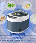 4L Portable Sauna Steamer With 1500W Heating, Fast Heat, Stainless Steel Pot, Home Spa Fumigation Steam Machine shown with herbs and ingredients