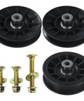 Two Pack V Groove And Flat Idler Pulleys Replaces 194326 194327 For Husqvarna YTH Decks with bolts and washers