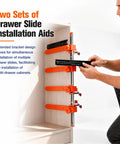 Pro Grade Drawer Slide Installation Jig With Knockout Toggle Clamp And Magnetic Aligner for precise installation of multiple drawer slides.
