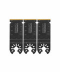 Carbide Flush Cut Blades Universal Quick Fit For Bosch Makita Milwaukee Rockwell Tools, set of three blades, top view