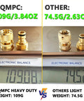 Solid Brass Garden Hose Quick Connect Set Heavy Duty Three Quarter Inch GHT Quick Connectors weight comparison with competitor