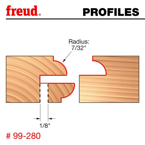 Diagram showing wood profiles created by the 2 3 Eighths Inch Bead Glass Door Router Bit Set With One Half Inch Shank And Radius Seven Thirty Seconds Inch For Recoverable Bead Profiles On Both Sides Of Glass Doors A Top Notch Tool For Custom Glass Doors And Cabinet Inserts.