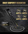 Pro Grade Auto Component Recognizing LCR Tweezers Meter With Six Test Modes For L C R D Q Rs, OLED Display on circuit board.