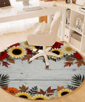 Vintage Floral Non Slip Round Furniture Pad Thick Padded Floor Glider Hardwood Protector Heavy Duty Polyester Mat Smooth Ride Solid Flex For Home Office Gaming Den in office setting.