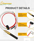 Ganivsor Minivolt thermopile water heater replacement kit with white cable, red lead, and gold sensor tip