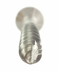 Built Different Stainless Steel Deck Screws Bugle Head Star Drive Partial Thread Bright Finish Tough As Nails Wood Fencing Composite Board Assembly Outdoor Project No Sweat Installation Heavy Duty Fasteners 50 Pack Size 12 By 4 Inch Type Seventeen Point close-up view of screw head and threading