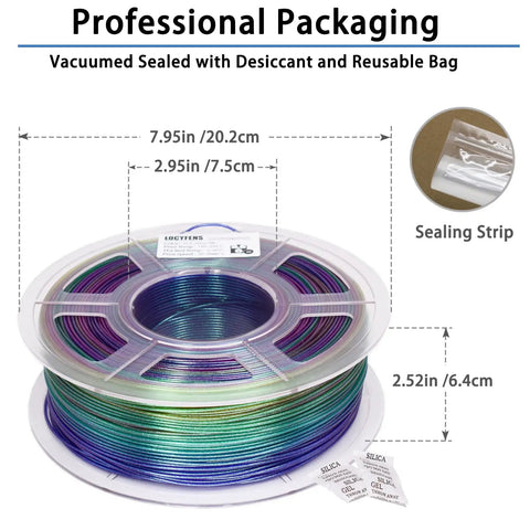 Totally Dope Iridescent PLA Filament For 3D Printers Color Shifting Shiny Rainbow Spool Hella Smooth Feed One Seven Five Mm Diameter One Kilogram Roll Ultimate Creator Gear