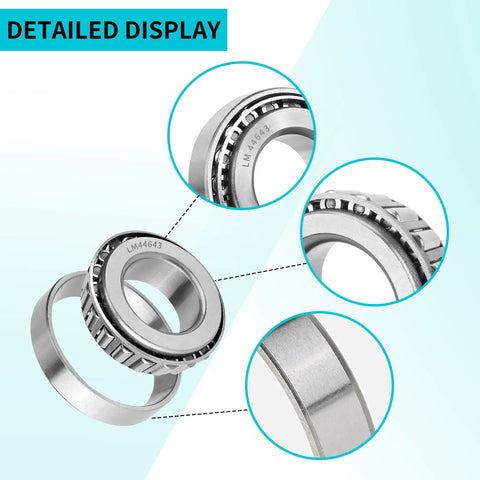 Top Tier Heavy Duty Front Wheel Hub Bearing Plus Grease Seal Kit No Sweat Rebuild Fix For Ezgo Txt Gas And Electric Golf Carts Since 1976 Up, detailed view of bearings.