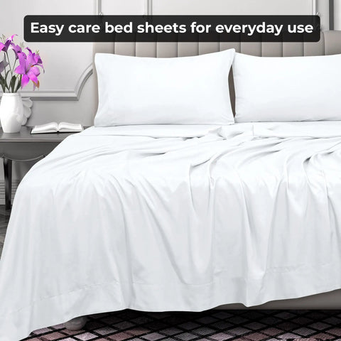 Super Soft Double Brushed Microfiber Full Flat Sheet Only Wrinkle Free Stain Resistant Hotel Quality Top Sheet For Your Full Size Bed In White Super Cozy Breathable 81 By 96 Inches