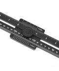 10 Inch Aluminum Offset Marking Gauge And Layout Tool For wood and metal, black dual-scale ruler with center knob
