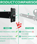 Product comparison of 5 Inch T Strap Heavy Duty Gate Hinges 260 Lb Capacity 4 Pack vs standard triangle hinge