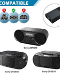 Image showing compatibility of AMENITEC power cable with Sony ZSRS60, CFDS50, and CFDS70 audio systems.