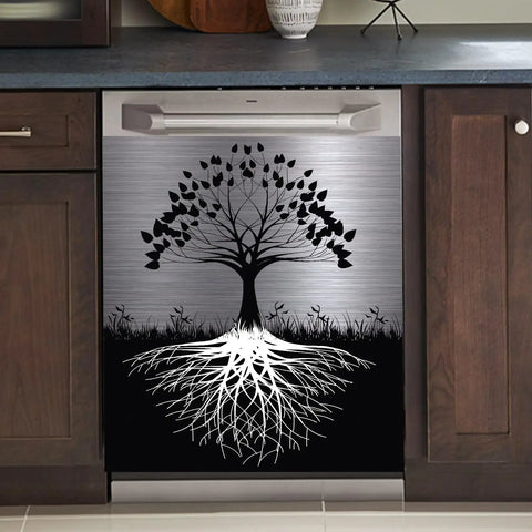 Nature Inspired Tree Design Magnetic Dishwasher Cover 23x26 Inch Large Metal Front Door Panel Sticker Fits Most Dishwashers