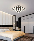 Bedroom view with Led Ceiling Light Four Square Dimmable Flush Mount Fixture For Living Room Dining Room Bedroom And Kitchen 52W