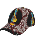 Conveyor Belt Print Curved Brim Baseball Cap For Golf And Baseball Training, Breathable Polyester, Lightweight Black Hat