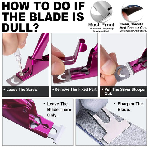 Steps to replace blade on Premium Adjustable Nail Clippers With Magnets And Sizers For Acrylic Nails Stainless Steel