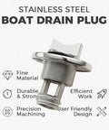 2 Pack Marine Stainless Steel Boat Drain Plugs Kit For Kayaks And Small Boats, shown with features like precision machining and durability.