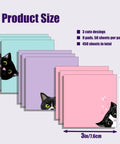 Nine Pad Cat Themed Sticky Notes Set In Pink With Super Adhesive Self Stick Notes, featuring 3x3 inch colorful cat designs.