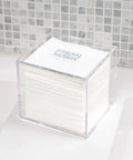 No Fuss Clear Acrylic Storage Box For Towels And Towelettes Countertop Dispenser Bin Keeps Your Vanity Crisp And Tight Fits Fifty Facial Wipes Easily With Zero Clutter Or Visual Mess.
