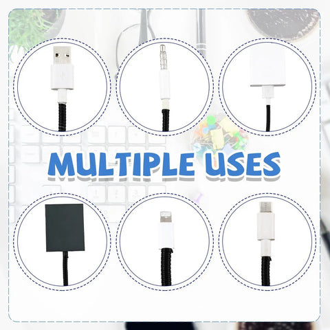 Ten Pack Spiral Cable Protectors For Pets Chew Proof USB Cables And Phone Chargers 110 Cm Black Sleeve displayed on white