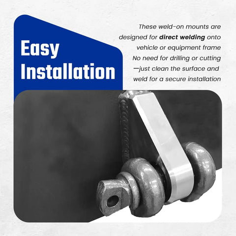 Heavy Duty Weld On Shackle Clevis Mounts 1 Inch Thick Steel For Offroad Trucks Trailers And Hydraulic Tractor Buckets 2 Pack installed