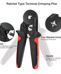 All In One Ferrule Crimping Pliers Kit For Electricians With 1800 Insulated Terminals And Connectors, Adjustable Ratchet Tool