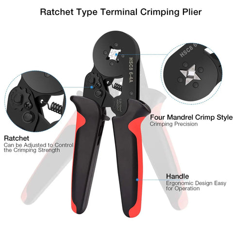All In One Ferrule Crimping Pliers Kit For Electricians With 1800 Insulated Terminals And Connectors, Adjustable Ratchet Tool