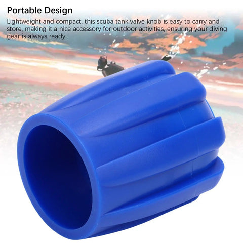 Blue Diving Tank Valve Knob For Scuba Gear, Rugged Rubber Handwheel Replacement, Cylinder Valve Accessory, Yoke Valve
