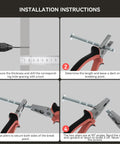 Installation instructions for 10 Pack Black And Gold Cabinet Pulls 5 1/16 Inch Overall Length With 3 Inch Center Hole Stainless Steel Grips.