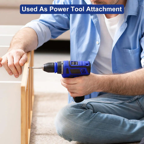 Heavy Duty 13 In 1 Adjustable Screwdriver Set With Premium Torx Phillips Hex Bits For Quick Home Fixes, used with power drill.