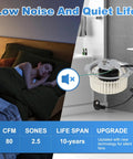 Upgraded 8832N 8832NA Blower Motor Replacement for Nutone Broan Bathroom Exhaust Fans, shown in bedroom and bathroom setting.