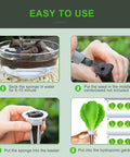 No Fuss Hydroponic Grow Sponges For Aerogarden Replacement Pods with step-by-step use guide images