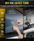 DIY Windshield Chip Repair Kit 2 Pack With UV Activated Resin, Advanced Injection Head And Suction Cup, fixing glass crack