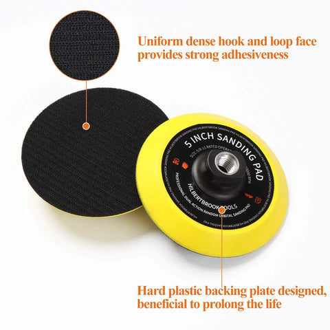 5 Inch Hook And Loop Backing Pad For Grinder With 5 By 8 By 11 Threads, 5 Inch Sanding Pad, Buffing And Polishing Attachment, Durable Polyurethane, Easy Install, Perfect For Faster Sanding And Finishing On Metal And Wood, 1 Pack