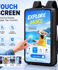 Rock Solid 21.5 Inch Touch Screen Led Advertising Backpack With Android Os And Hella Bright Ip65 Waterproof Display for engagement.
