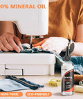 Sewing Machine Lubricant 4.4oz With Applicator Crystal Clear Odorless Mineral Oil For Textile Machines Keeps Your Stitches Smooth Jam Free And Buzz Free Transparent Oil That Prevents Slowdowns, bottle by sewing machine