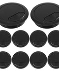 Seamless 20pcs Desk Grommet Kit With Waterproof Plastic Cord Hole Covers For Office Wire Management And Home Cable Organizer Setup Super Easy Install No Tools Needed To Keep Your Workspace Tidy And Safe From Spills. Black plastic desk grommet covers, 20 pcs, round cord hole organizers