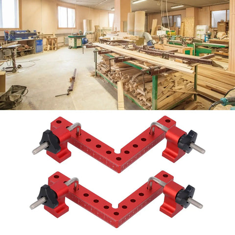90 Degree Positioning Square Right Angle Fixture For Woodworking, Dope Aluminum Alloy Clamp Accessory, dual set, 140mm