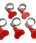 Stainless Steel Hose Clamps Set With Adjustable Key Style Band Five Sixteenth Inch Wide Fits Hoses From Seven Sixteenth Inch To Three Quarter Inch Diameter Eleven To Nineteen Millimeter Easy Turn Plastic Thumb Screw Pack Of Five