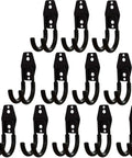 12 Pack Small J Shaped Steel Garage Hooks with Anti Slip PVC Coated Finish Heavy Duty Wall Mounted Tool Hanger in black