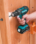 Badass Compact 18V Cordless Driver Drill Body Only equipped with heavy duty metal gears, drilling into wood.