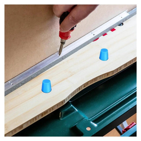 Premium Silicone Rubber Tapered Plug Assortment Kit Featuring 110 Pieces In Sizes From 1/16 Inch To 5/8 Inch For Heavy Duty Sealing High Heat And Wear Resistant Durable Stuffing Gaskets Perfect For Plumbing And Home Projects, blue plugs on workbench