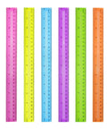 30 Pack Clear Plastic Rulers Bulk Value Set, 12 Inch with Inches and Centimeters, Assorted Color Rulers Bulk Pack for School Home Office