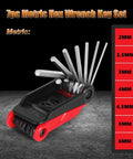 Foldable Hex Key Set With Metric And SAE Allen Wrenches, Pro Grade Chrome Vanadium Steel, Black Oxide Finish with 2mm to 6mm sizes