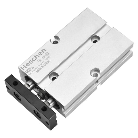 Heavy Duty Pneumatic Air Cylinder TN16 30 TDA16 30 With 16mm Bore and 30mm Stroke, Silver Finish, Industrial Grade
