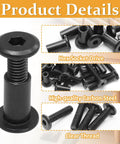 Tough As Nails M6x16 Hex Socket Cap Bolts Paired With Barrel Nuts And Allen Wrench 15 Piece Set Rugged Carbon Steel Fastener Kit shown with clear threads.