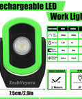 Front view of Three Pack 780 Lumen Magnetic USB Rechargeable LED Work Light for Car Repair and Workshop Portable Inspection Flashlight